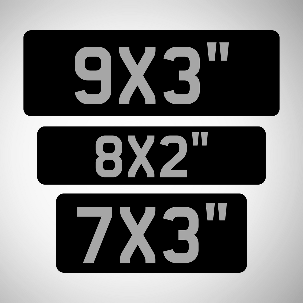 BLACK & SILVER FLEXIPLATE™ OBLONG FLEXIBLE MOTORBIKE ENDURO NUMBER PLA