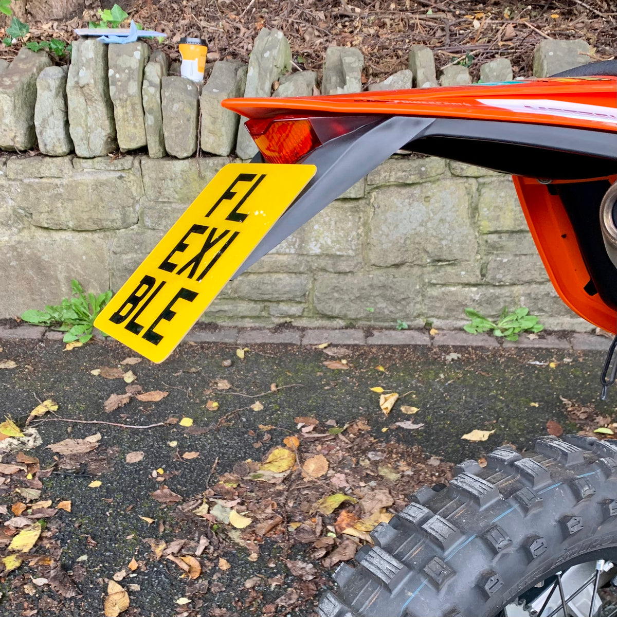 FLEXIPLATE™ VERTICAL FLEXIBLE MOTORBIKE ENDURO NUMBER PLATE Flexi