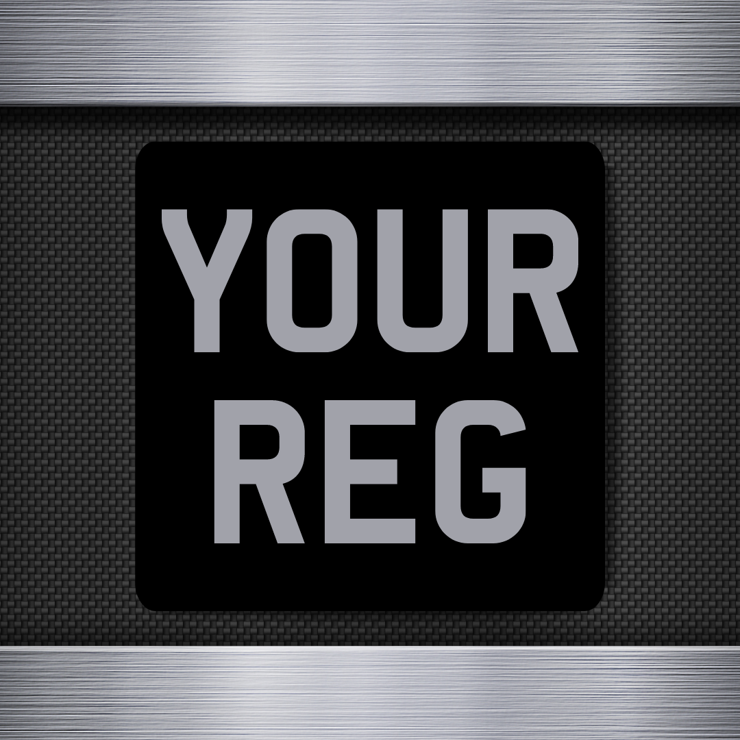 BLACK & SILVER FLEXIPLATE™ SQUARE FLEXIBLE MOTORBIKE NUMBER PLATE