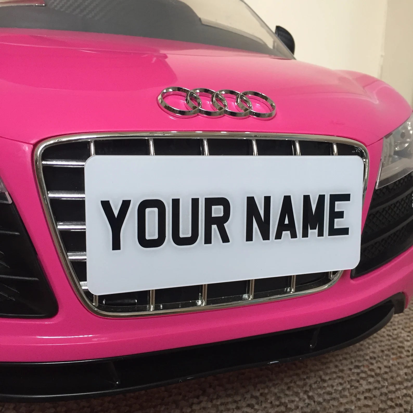 Set Of Front Rear 6x2.5 Personalised Kids Small Plastic Number Plate